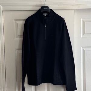 James Perse Men's Black Zip-Up Sweater